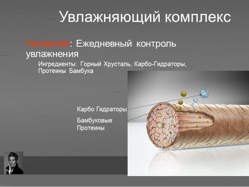 Увлажняй: Ежедневный контроль увлажнения Ингредиенты: Горный Хрусталь, Карбо-Гидраторы, Протеины Бамбука   Увлажняющий комплекс